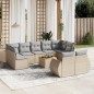 vidaXL Juego de sofás jardín con cojines beige 10 pzas ratán sintético vidaXL Juego de sofás jardín con cojines beige 10 pzas ratán sintético