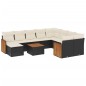vidaXL Set de sofás de jardín 11 pzas y cojines ratán sintético negro vidaXL Set de sofás de jardín 11 pzas y cojines ratán sintético negro