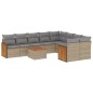 vidaXL Juego de sofás jardín con cojines beige 10 pzas ratán sintético vidaXL Juego de sofás jardín con cojines beige 10 pzas ratán sintético