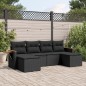 vidaXL Set de sofás de jardín 6 piezas y cojines ratán sintético negro vidaXL Set de sofás de jardín 6 piezas y cojines ratán sintético negro