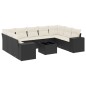 vidaXL Set de sofás de jardín 10 pzas cojines ratán sintético negro vidaXL Set de sofás de jardín 10 pzas cojines ratán sintético negro