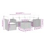 vidaXL Set de muebles de jardín 6 pzas y cojines ratán sintético gris vidaXL Set de muebles de jardín 6 pzas y cojines ratán sintético gris