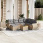 vidaXL Juego de sofás de jardín con cojines beige 8 pzas ratán PE vidaXL Juego de sofás de jardín con cojines beige 8 pzas ratán PE