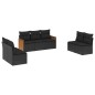 vidaXL Set de comedor de jardín 7 pzas y cojines ratán sintético negro vidaXL Set de comedor de jardín 7 pzas y cojines ratán sintético negro