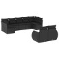 vidaXL Set de sofás de jardín 8 piezas y cojines ratán sintético negro vidaXL Set de sofás de jardín 8 piezas y cojines ratán sintético negro