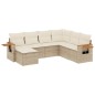 vidaXL Set sofás de jardín 7 piezas y cojines ratán sintético beige vidaXL Set sofás de jardín 7 piezas y cojines ratán sintético beige