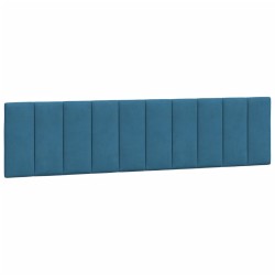 vidaXL Cabecero de cama acolchado terciopelo azul 200 cm