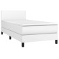 vidaXL Cama box spring y colchón LED cuero sintético blanco 80x200 cm