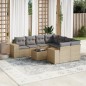 vidaXL Set de sofás de jardín 9 pzas con cojines ratán sintético beige vidaXL Set de sofás de jardín 9 pzas con cojines ratán sintético beige