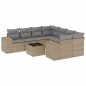 vidaXL Set de sofás de jardín 9 pzas con cojines ratán sintético beige vidaXL Set de sofás de jardín 9 pzas con cojines ratán sintético beige