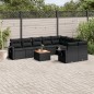 vidaXL Set de sofás de jardín 10 pzas cojines ratán sintético negro vidaXL Set de sofás de jardín 10 pzas cojines ratán sintético negro
