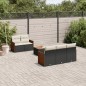 vidaXL Set de sofás de jardín 6 piezas y cojines ratán sintético negro vidaXL Set de sofás de jardín 6 piezas y cojines ratán sintético negro