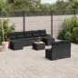 vidaXL Set de sofás de jardín 10 pzas cojines ratán sintético negro vidaXL Set de sofás de jardín 10 pzas cojines ratán sintético negro