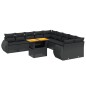 vidaXL Set de sofás de jardín 11 pzas y cojines ratán sintético negro vidaXL Set de sofás de jardín 11 pzas y cojines ratán sintético negro