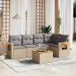 vidaXL Juego de sofás jardín con cojines 6 pzas ratán sintético beige vidaXL Juego de sofás jardín con cojines 6 pzas ratán sintético beige