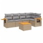 vidaXL Juego de sofás jardín con cojines 6 pzas ratán sintético beige vidaXL Juego de sofás jardín con cojines 6 pzas ratán sintético beige