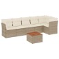 vidaXL Set sofás de jardín 7 piezas y cojines ratán sintético beige vidaXL Set sofás de jardín 7 piezas y cojines ratán sintético beige