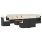 vidaXL Set de sofás de jardín 11 pzas y cojines ratán sintético negro vidaXL Set de sofás de jardín 11 pzas y cojines ratán sintético negro