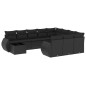 vidaXL Set de sofás de jardín 11 pzas y cojines ratán sintético negro vidaXL Set de sofás de jardín 11 pzas y cojines ratán sintético negro