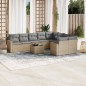 vidaXL Juego de sofás jardín con cojines beige 10 pzas ratán sintético vidaXL Juego de sofás jardín con cojines beige 10 pzas ratán sintético