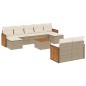 vidaXL Juego de sofás jardín con cojines beige 10 pzas ratán sintético vidaXL Juego de sofás jardín con cojines beige 10 pzas ratán sintético