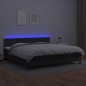 vidaXL Cama box spring colchón y LED cuero sintético negro 200x200 cm vidaXL Cama box spring colchón y LED cuero sintético negro 200x200 cm