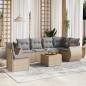 vidaXL Set sofás de jardín 7 piezas y cojines ratán sintético beige vidaXL Set sofás de jardín 7 piezas y cojines ratán sintético beige