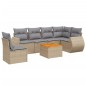 vidaXL Set sofás de jardín 7 piezas y cojines ratán sintético beige vidaXL Set sofás de jardín 7 piezas y cojines ratán sintético beige