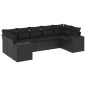 vidaXL Set de comedor de jardín 7 pzas y cojines ratán sintético negro vidaXL Set de comedor de jardín 7 pzas y cojines ratán sintético negro