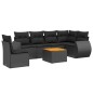 vidaXL Set de comedor de jardín 7 pzas y cojines ratán sintético negro vidaXL Set de comedor de jardín 7 pzas y cojines ratán sintético negro