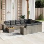 vidaXL Set de sofás de jardín 11 pzas y cojines ratán sintético gris vidaXL Set de sofás de jardín 11 pzas y cojines ratán sintético gris