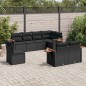 vidaXL Set de sofás de jardín 8 piezas y cojines ratán sintético negro vidaXL Set de sofás de jardín 8 piezas y cojines ratán sintético negro