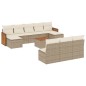 vidaXL Set de sofás de jardín 11pzas con cojines ratán sintético beige vidaXL Set de sofás de jardín 11pzas con cojines ratán sintético beige