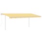 vidaXL Toldo automático LED y sensor de viento amarillo blanco 5x3 m vidaXL Toldo automático LED y sensor de viento amarillo blanco 5x3 m