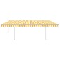 vidaXL Toldo automático LED y sensor de viento amarillo blanco 5x3 m vidaXL Toldo automático LED y sensor de viento amarillo blanco 5x3 m