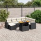 vidaXL Set de sofás de jardín 8 piezas y cojines ratán sintético negro vidaXL Set de sofás de jardín 8 piezas y cojines ratán sintético negro