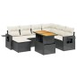 vidaXL Set de sofás de jardín 8 piezas y cojines ratán sintético negro vidaXL Set de sofás de jardín 8 piezas y cojines ratán sintético negro