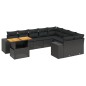 vidaXL Set de sofás de jardín 10 pzas cojines ratán sintético negro vidaXL Set de sofás de jardín 10 pzas cojines ratán sintético negro