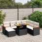 vidaXL Set de sofás de jardín 8 piezas y cojines ratán sintético negro vidaXL Set de sofás de jardín 8 piezas y cojines ratán sintético negro
