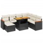 vidaXL Set de sofás de jardín 8 piezas y cojines ratán sintético negro vidaXL Set de sofás de jardín 8 piezas y cojines ratán sintético negro
