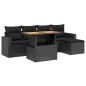 vidaXL Set de sofás de jardín 6 piezas y cojines ratán sintético negro vidaXL Set de sofás de jardín 6 piezas y cojines ratán sintético negro