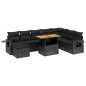 vidaXL Set de sofás de jardín 8 piezas y cojines ratán sintético negro vidaXL Set de sofás de jardín 8 piezas y cojines ratán sintético negro