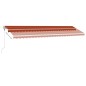 vidaXL Toldo automático LED sensor de viento naranja marrón 600x300 cm vidaXL Toldo automático LED sensor de viento naranja marrón 600x300 cm