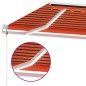 vidaXL Toldo automático LED sensor de viento naranja marrón 600x300 cm vidaXL Toldo automático LED sensor de viento naranja marrón 600x300 cm