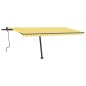vidaXL Toldo retráctil manual con luz LED amarillo y blanco 500x350 cm vidaXL Toldo retráctil manual con luz LED amarillo y blanco 500x350 cm