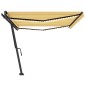 vidaXL Toldo retráctil manual con luz LED amarillo y blanco 500x350 cm vidaXL Toldo retráctil manual con luz LED amarillo y blanco 500x350 cm
