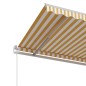vidaXL Toldo retráctil automático amarillo y blanco 500x350 cm vidaXL Toldo retráctil automático amarillo y blanco 500x350 cm