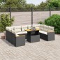 vidaXL Set de sofás de jardín 10 pzas cojines ratán sintético negro vidaXL Set de sofás de jardín 10 pzas cojines ratán sintético negro
