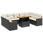 vidaXL Set de sofás de jardín 10 pzas cojines ratán sintético negro vidaXL Set de sofás de jardín 10 pzas cojines ratán sintético negro