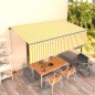vidaXL Toldo automático retráctil con persiana 5x3 m amarillo y blanco vidaXL Toldo automático retráctil con persiana 5x3 m amarillo y blanco
